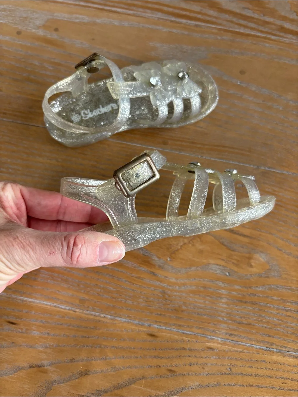 Skechers Kids Glitter Jelly Sandals - Sparkling Silver